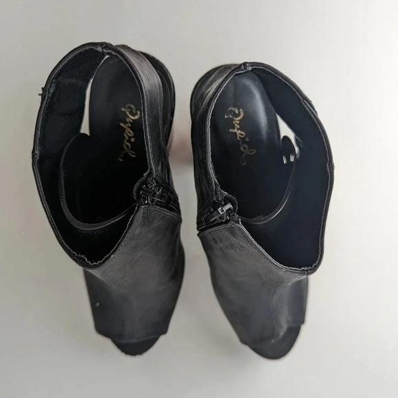 Qupid Chunky Heeled Peep Toe Booties - 6 - Picture 2 of 8
